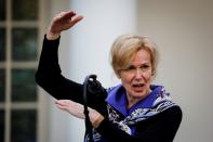 White House Coronavirus response coordinator Dr. Deborah Birx speaks during a news conference in the Rose Garden of the White House