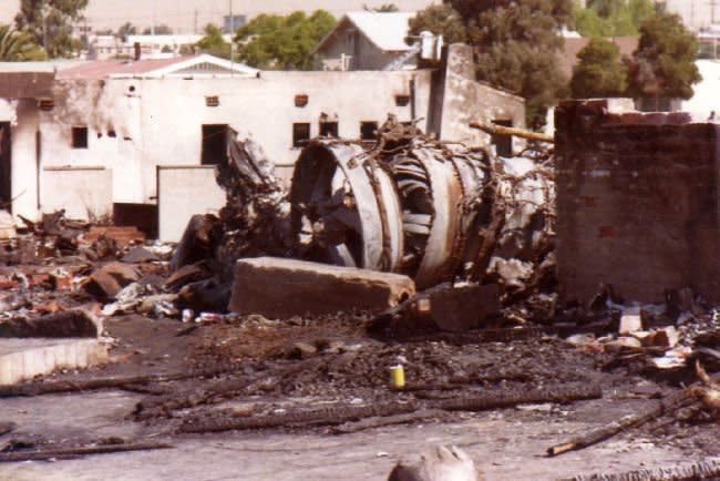 Pacific Southwest Airlines Flight 182 crashed in San Diego, Calif., on September 25, 1978, killing 144 people, including seven people on the ground. File Photo courtesy the San Diego Air and Space Museum Archive/Flickr