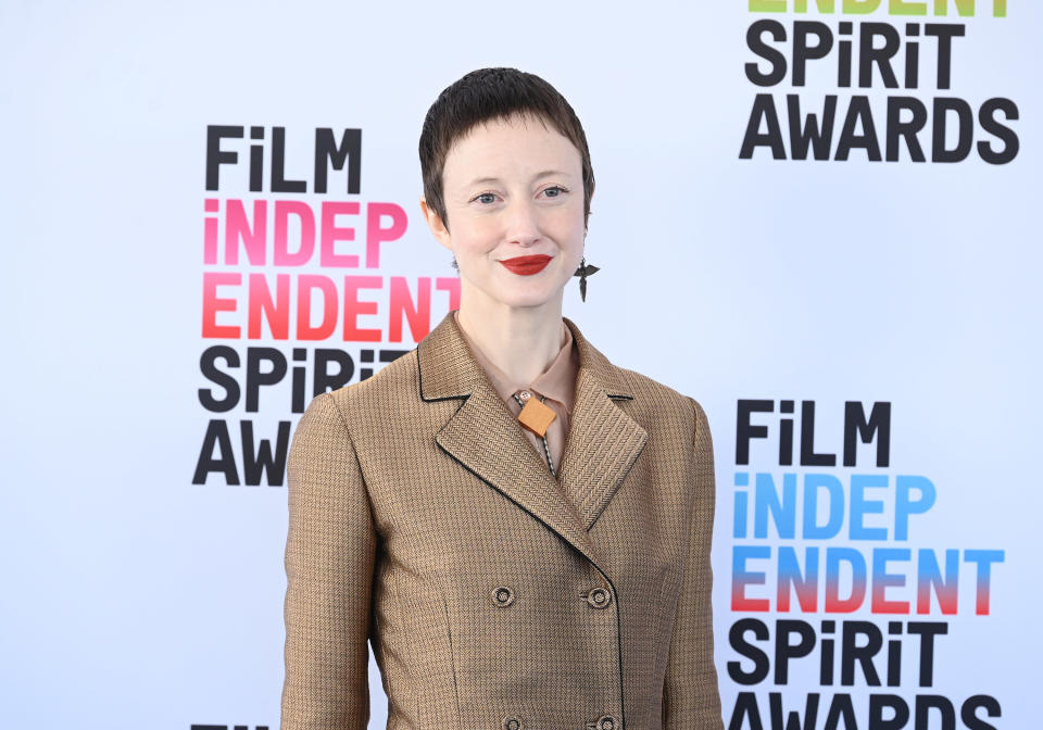 Andrea Riseborough at the 2023 Film Independent Spirit Awards held on March 4 in Santa Monica. 