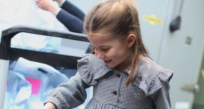 Princess Charlotte can be seen in a new photo delivering pasta to vulnerable people in lockdown (Getty Images)