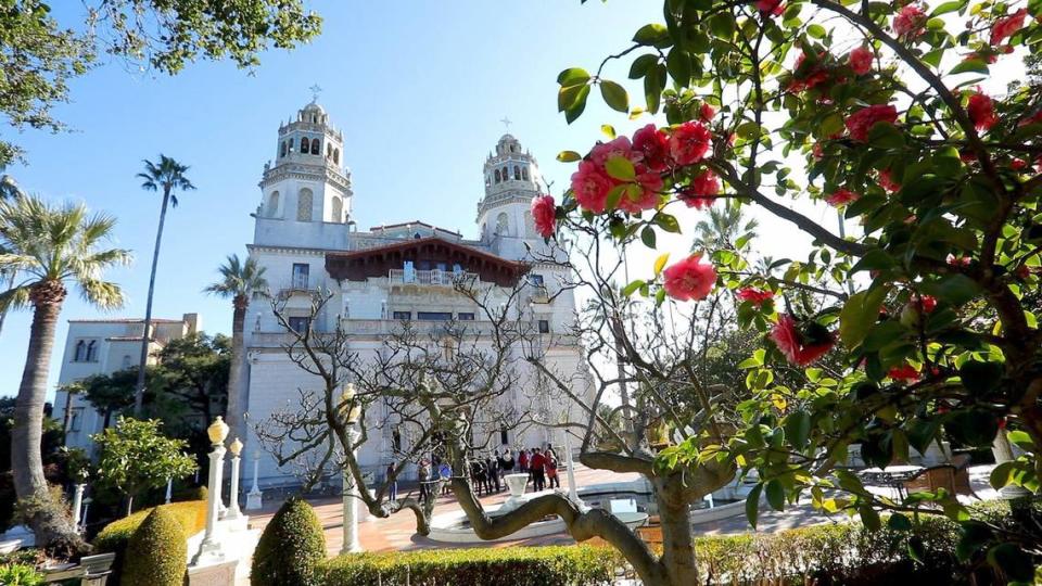 Hearst Castle’s main structure, known as the Casa Grande, and guest houses each have a unique floral color palette. The Castle is closed due to the COVID-19 pandemic and access road repairs.