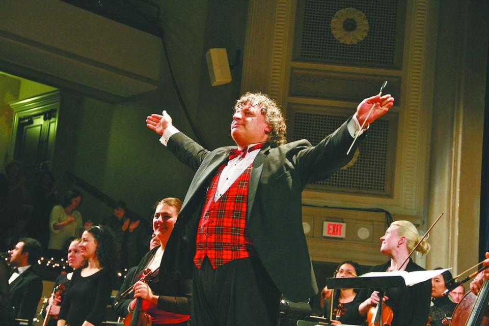 Conductor Steven Karidoyanes leads the Plymouth Philharmonic in the orchestra's annual “Holiday Pops”  Dec. 10-11 at Memorial Hall in Plymouth.