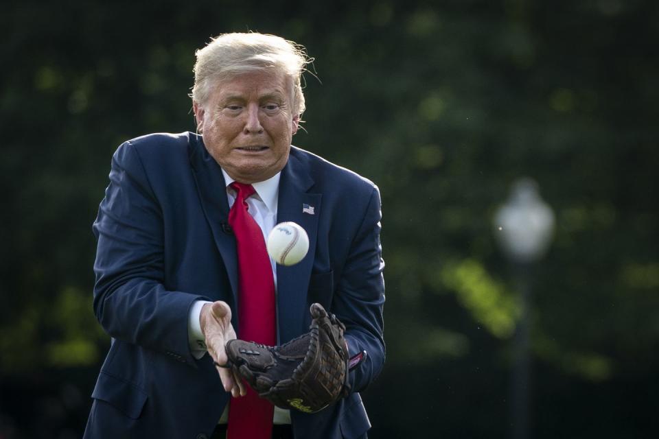 president trump marks major league baseball's opening day