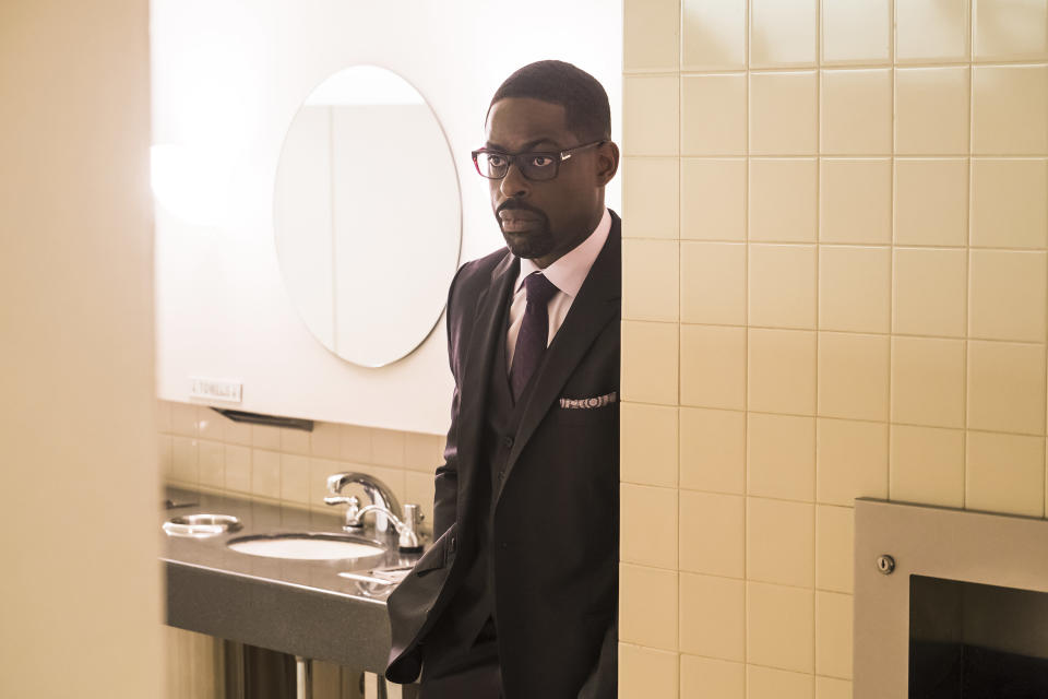 <p>Sterling K. Brown as Randall in NBC’s <i>This Is Us</i>.<br>(Photo: Ron Batzdorff/NBC) </p>