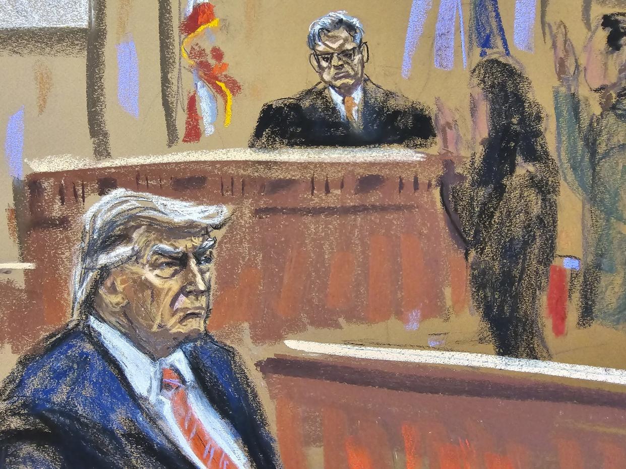 Former President Donald Trump in a courtroom sketch