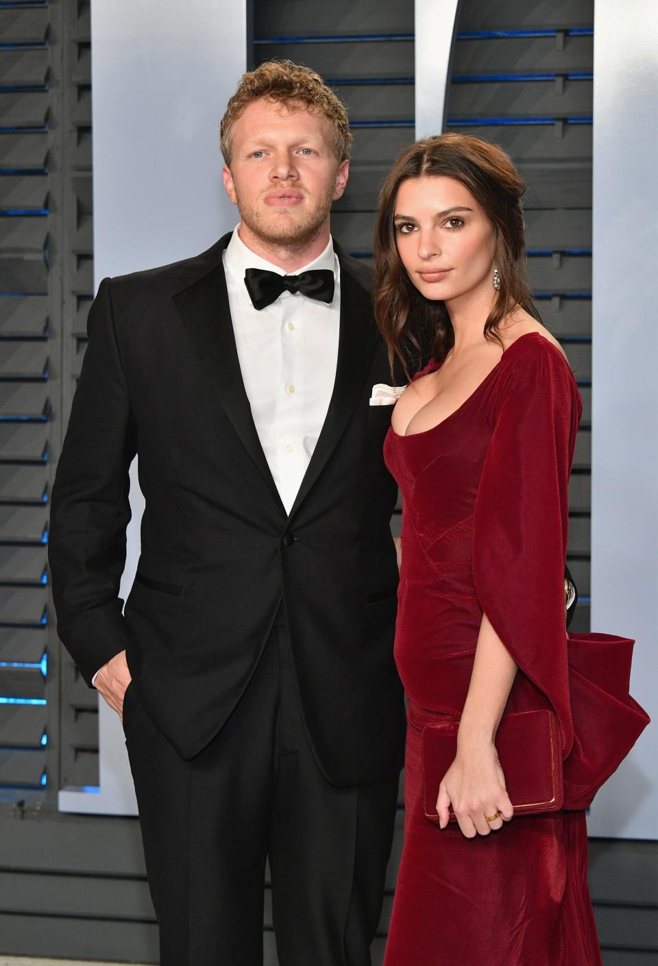 Sebastian Bear-McClard Emily Ratajkowski attend the 2018 Vanity Fair Oscar Party in 2018.