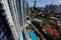 An aerial view from an empty apartment unit at a luxurious condominium in Jakarta, Indonesia, June 23, 2016. Picture taken June 23, 2016. REUTERS/Bewiharta