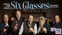 This image provided by FOX Nation shows promotional art for the series "A History of the World in Six Glasses" premiering Jan. 8 on Fox Nation. Whether your beverage of choice is carbonated, caffeinated or a cold one, a new docuseries on FOX Nation delves into the story behind beer, wine, spirits, coffee, tea, and soda. Hosted by Dan Akroyd, "A History of the World in Six Glasses," examines how each beverage came to be and its impact on the world. (FOX Nation via AP)