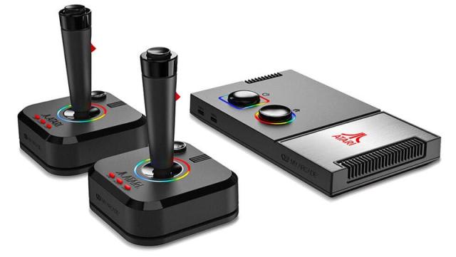 This retro gaming console plays both Atari 2600 and 7800 cartridges