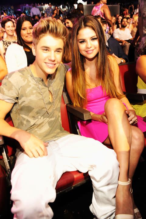 The Biebs and Selena in July at the Teen Choice Awards. Credit: Getty Images