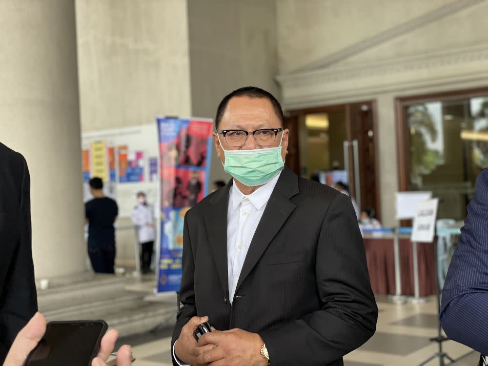 Datuk Mohd Puad Zarkashi is pictured at the Kuala Lumpur High Court March 12, 2021. — Picture by Emmanuel Santa Maria Chin