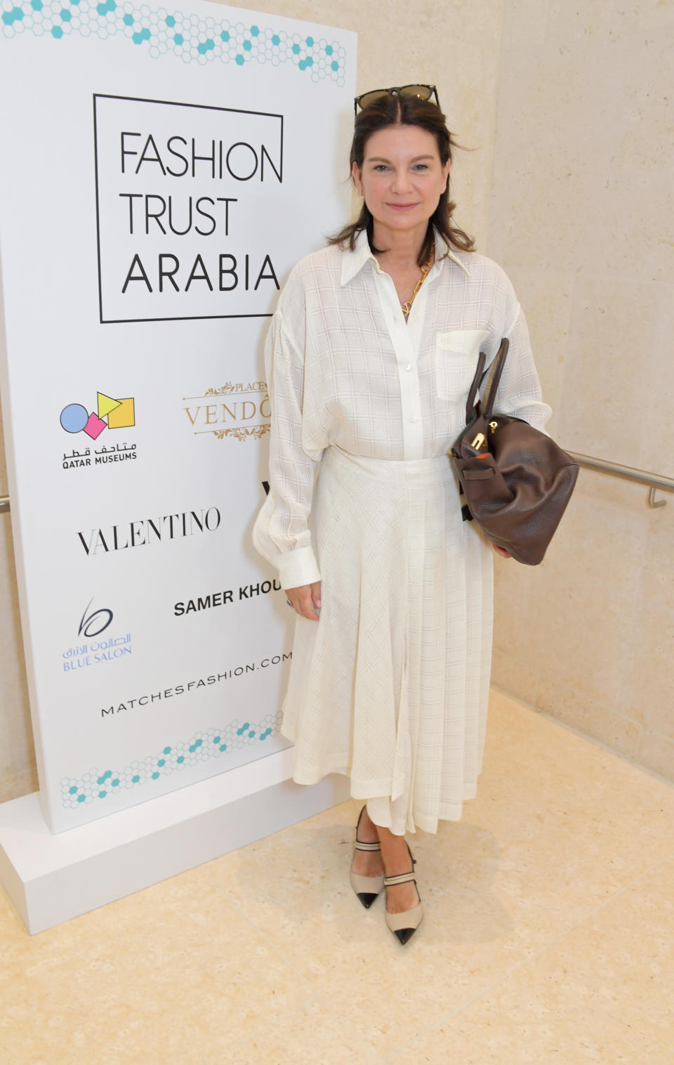 Dame Natalie Massenet attends the Fashion Trust Arabia Prize Judging Day on March 28, 2019 in Doha, Qatar. (Photo: David M. Benett/Dave Benett/Getty Images for Fashion Trust Arabia)