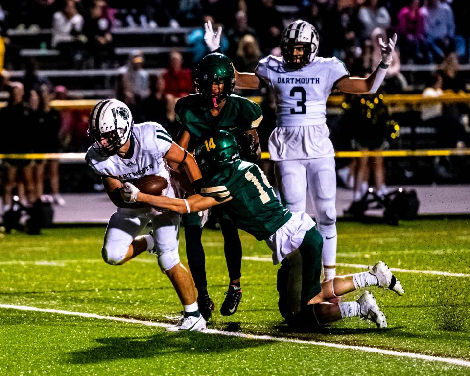 Dartmouth's Ray Gramlich drives his way into the end zone for a touchdown.