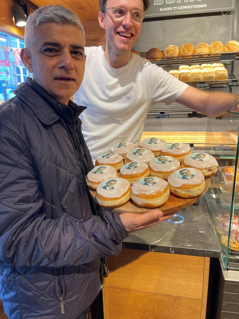 Sadiq Khan doughnuts baked in Crouch End (Joanne McCartney/X)