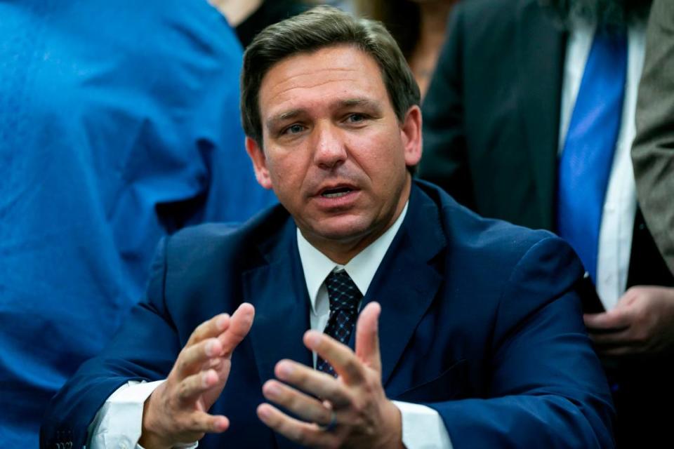Gov. Ron DeSantis, shown in Miami in May, is calling the compact he signed ‘larger and more expansive than any other gaming compact in U.S. history.’