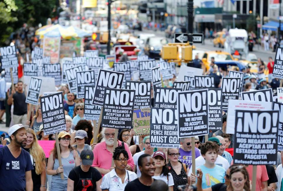 Anti-racism protesters in Virginia (Reuters)