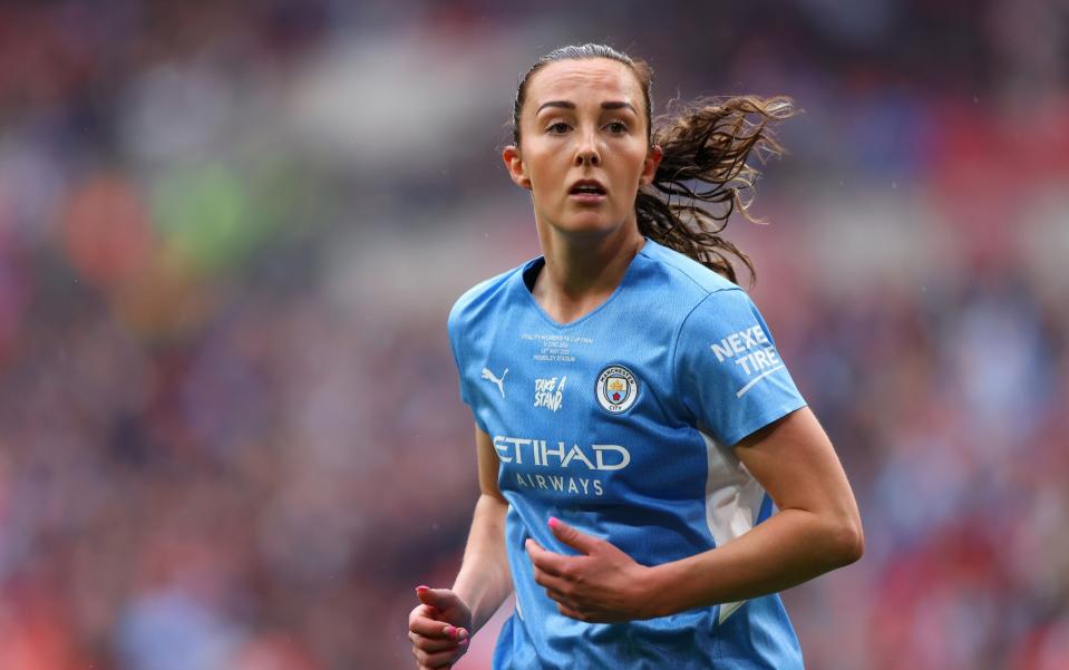 Caroline Weir of Manchester City Women looks on during the Vitality Women's FA Cup Final match between Chelsea Women and Manchester City Women at Wembley Stadium on May 15, 2022 in London, England - Exclusive: Caroline Weir edging closer to Real Madrid move from Manchester City - GETTY IMAGES