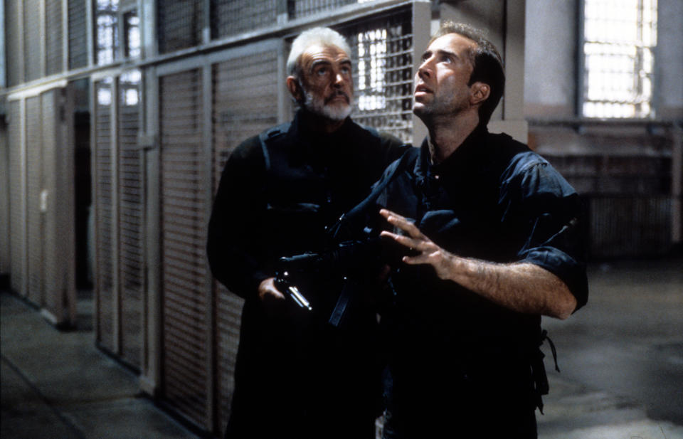 Sean Connery and Nicolas Cage in action thriller 'The Rock' in 1996.