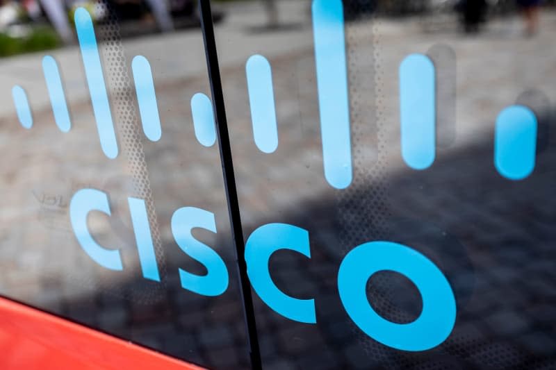 The logo of the telecommunications company Cisco Systems can be seen at a press event for the "Medibus" mobile medical practice. Christoph Soeder/dpa