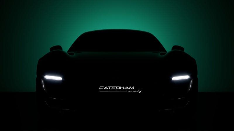 An image showing the front end of the Caterham Project V concept car. 