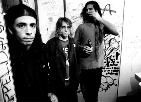 <p>Kurt Cobain formed Nirvana in 1987 with Krist Novoselic and Aaron Burckhard. The group became one of the first and leading musicians of the alternative rock and grunge movement in the '90s.</p>