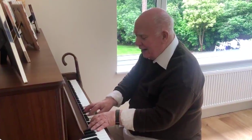 Paul Harvey who has captured the nation's imagination after footage of this performance went viral. Mr Harvey, a musician, is suffering from dementia. (Twitter)