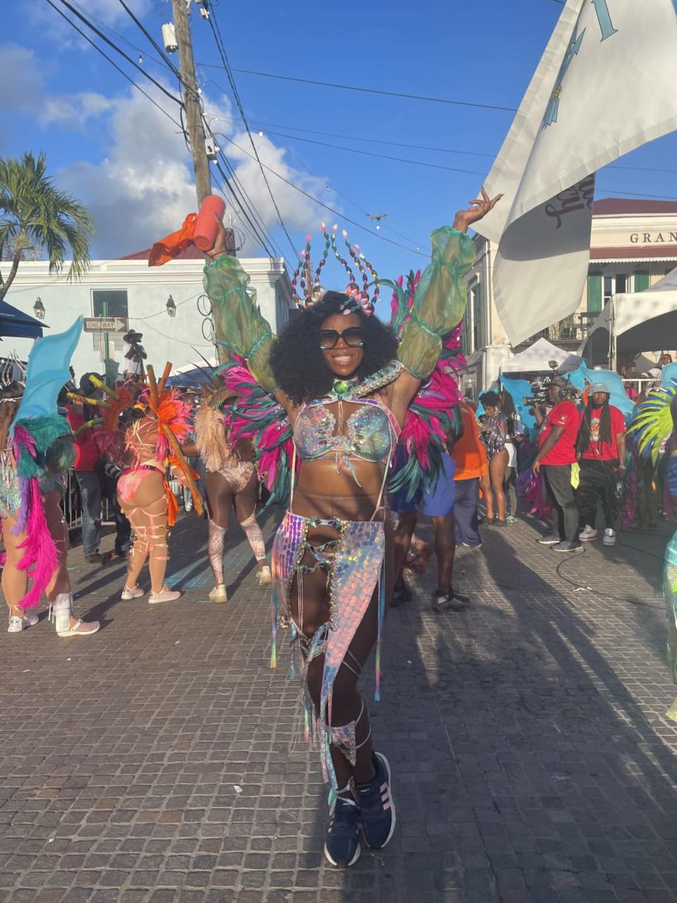 The author at St. Thomas Carnival, April 2023. (Photo by Trini Jungle Juice)