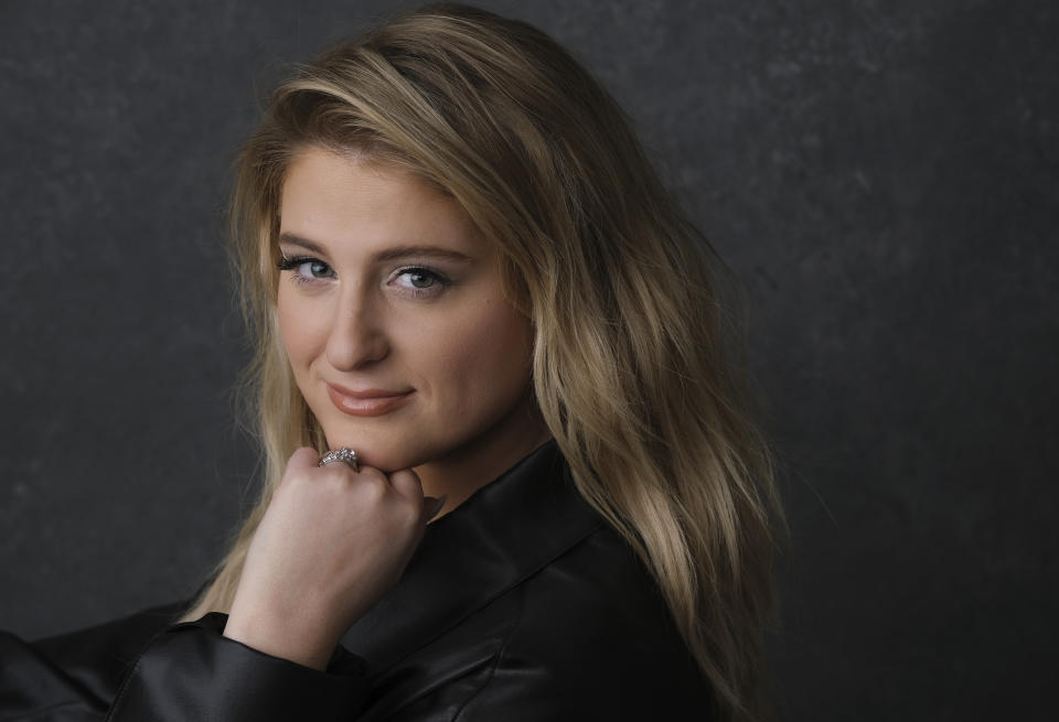 This Jan. 21, 2020 photo shows singer-songwriter Meghan Trainor posing for a portrait in Burbank, Calif., to promote her new album “Treat Myself." (AP Photo/Chris Pizzello)