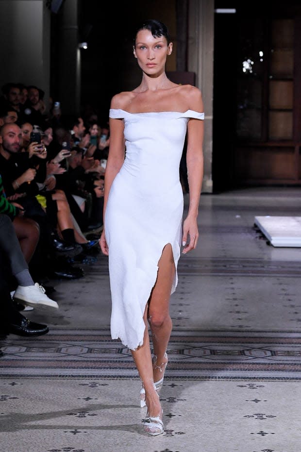 Bella Hadid Walked the Off-White Runway in a Wedding Dress