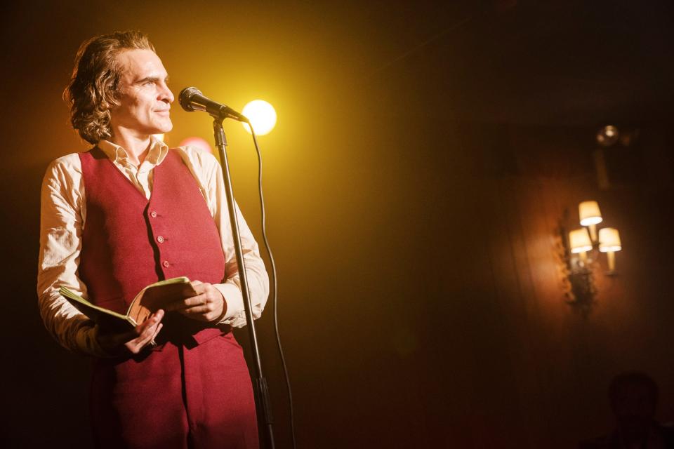 Arthur's maroon suit changes over the course of the film, getting more and more intense as he morphs into the Joker (Photo: Niko Tavernise / © Warner Bros. / courtesy Everett Collection)