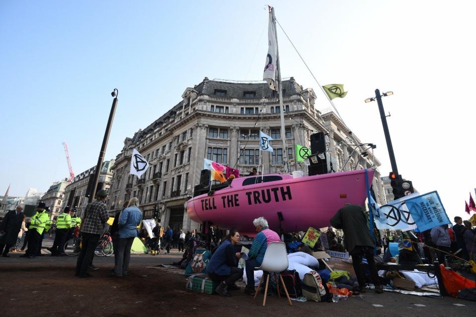 Protesters hit Oxford Circus on Thursday (PA)