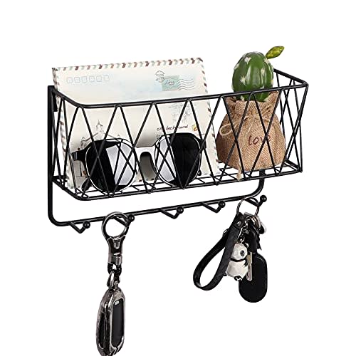 OROPY Entryway Mail Holder with Key Hooks, 11