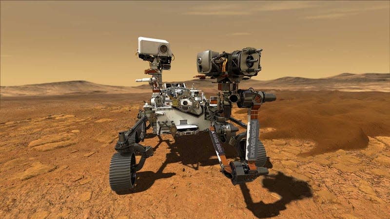 Artistic impression of NASA’s Perseverance rover on Mars. 