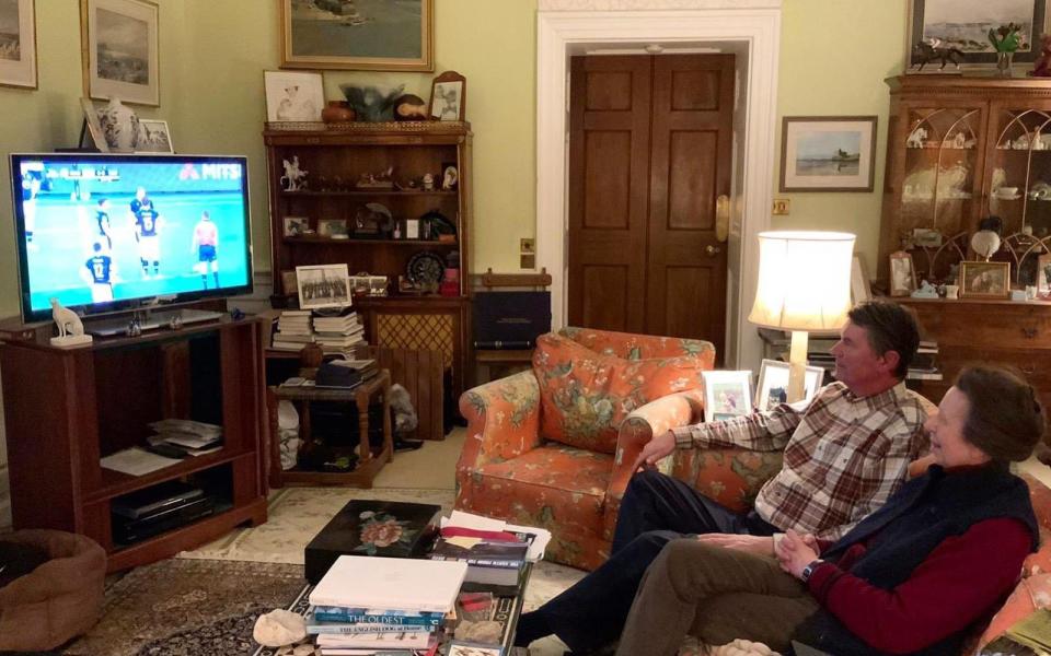 Princess Anne watching England v Scotland rugby  - The Royal Family/Twitter