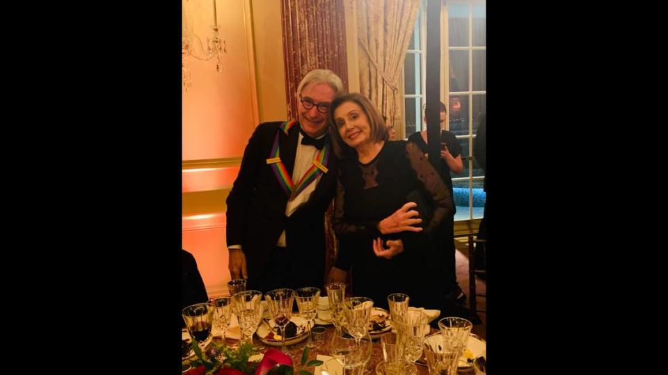 Honoree Michael Tilson Thomas and Speaker of the House Nancy Pelosi at the 42nd Kennedy Center Honors in Washington on Dec. 8, 2019.