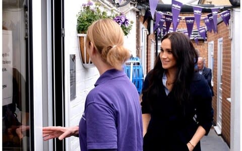 Meghan during a visit to the Mayhew - Credit: Instagram