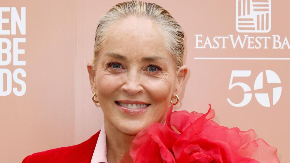 Sharon Stone showing makeup tricks every woman over 40 should know