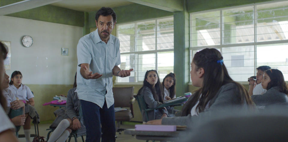 This image released by Participant/Pantelion Films shows Eugenio Derbez in a scene from "Radical." (Participant/Pantelion via AP)