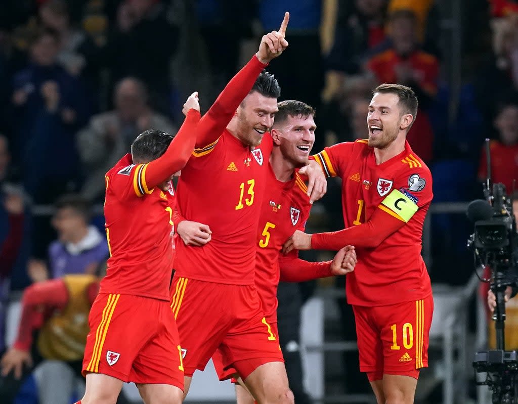 Kieffer Moore celebrates scoring for Wales against Belgium (David Davies/PA) (PA Wire)