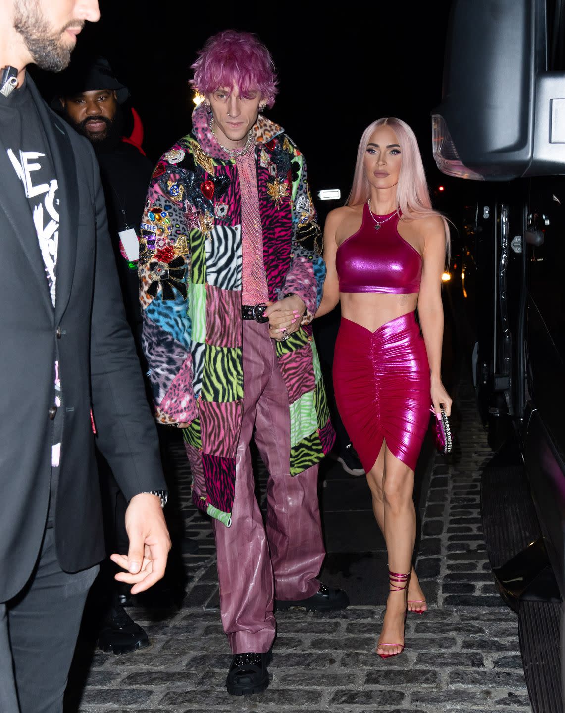 new york, new york june 29 machine gun kelly and megan fox are seen at the after party for his madison square garden show on june 29, 2022 in new york city photo by gothamgc images