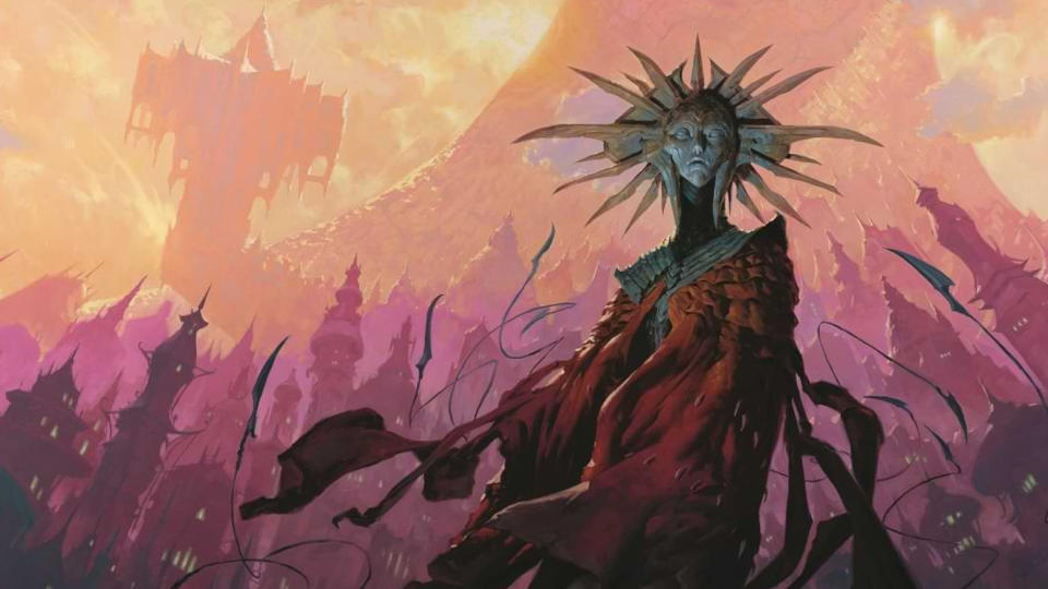 The Lady of Pain looks out across the city of Sigil in Planescape: Adventures in the Multiverse