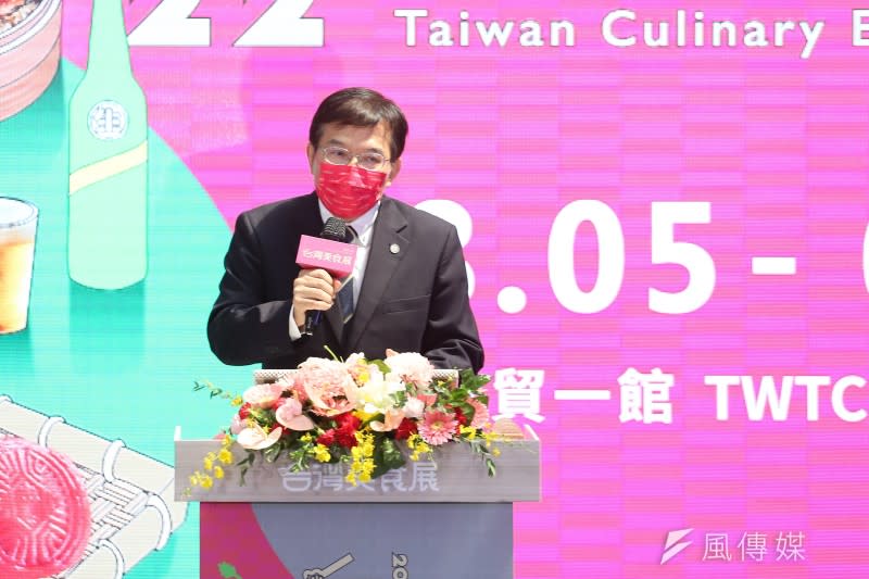 20220805-蔡英文總統出席「2022台灣美食展開幕典禮」，交通部長王國材。（陳品佑攝）