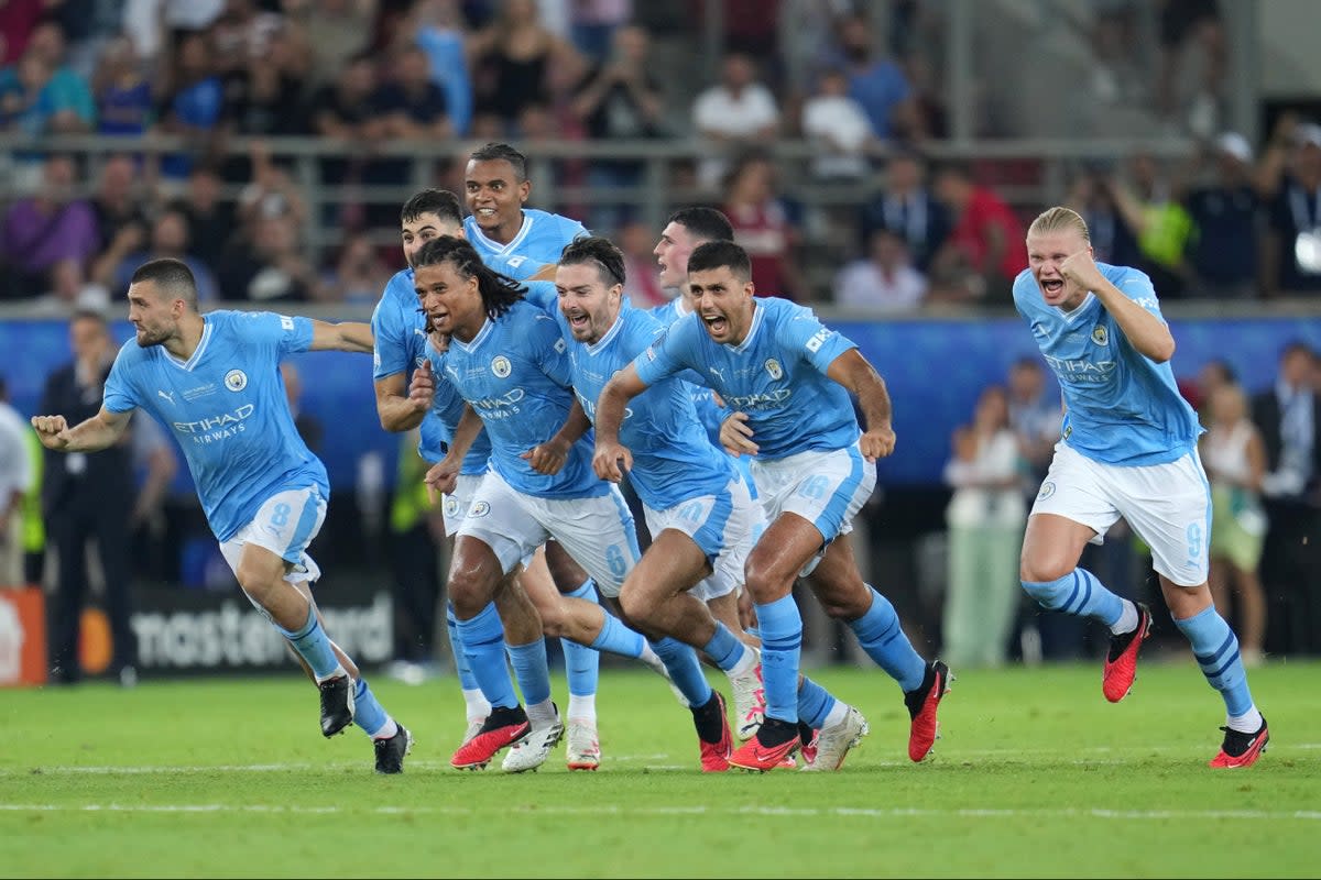 Another one: City won the UEFA Super Cup on Wednesday night  (Manchester City FC via Getty Images)