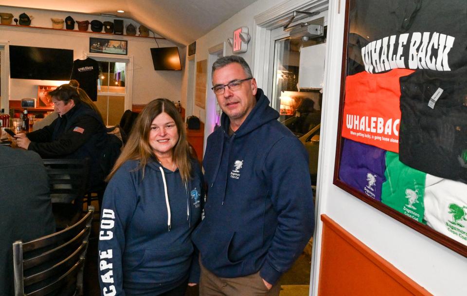 Owners of Bob O'Malley's Whaleback Restaurant Stu and Tina Coggeshall at the restaurant.