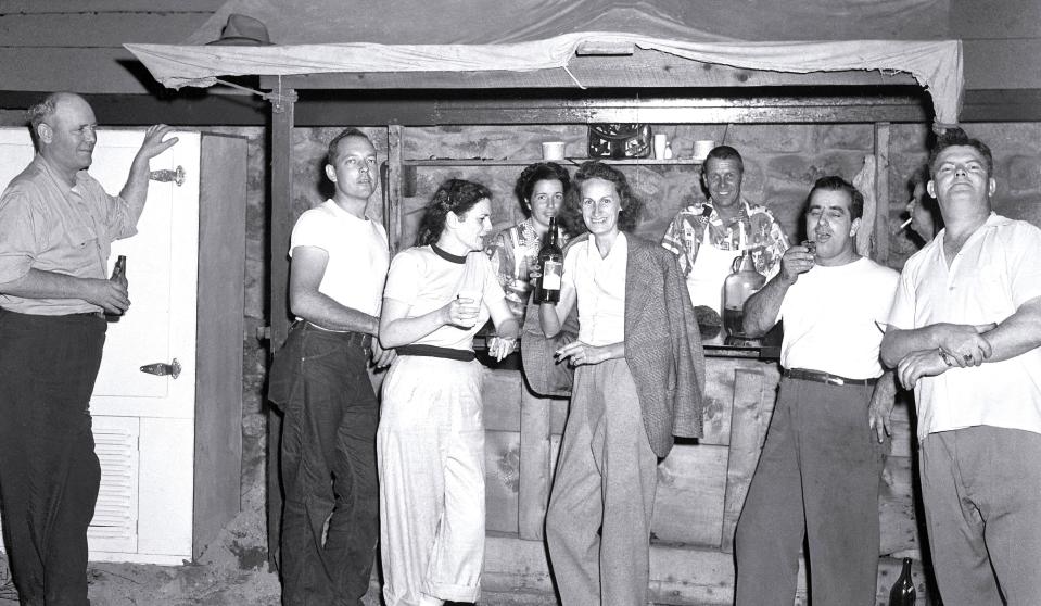 This photo shows The Oak cabin in the Quincy quarries in 1950, when a bar was added outside in the back. The photo is part of the Thomas Crane Public Library Local History Collection.