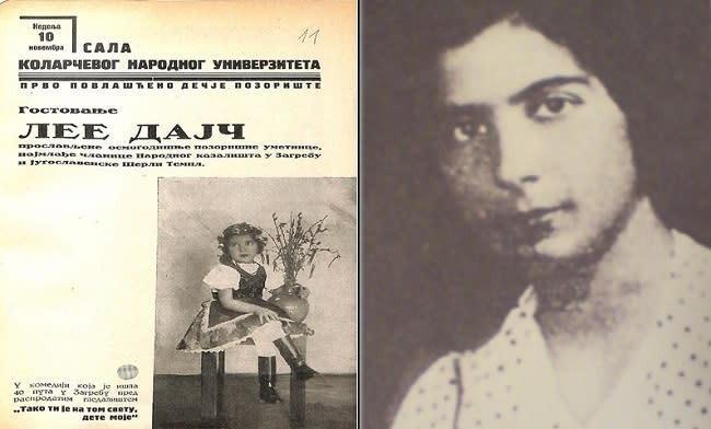 A la izquierda, publicaci&#xf3;n de 1934 dedicado a Lea Deutsch (la Shirley Temple croata), a la derecha con 15 a&#xf1;os, pocos meses antes de ser deportada a Auschwitz y fallecer (im&#xe1;genes v&#xed;a Wikimedia commons)