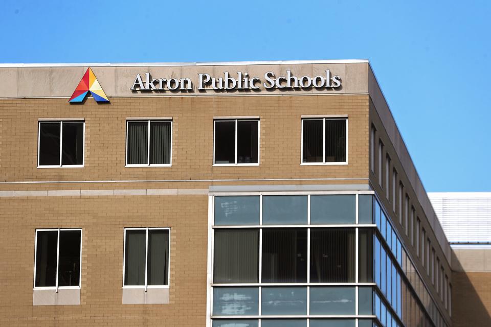 The Akron Public Schools Sylvester Small Administration Building, Monday, Feb. 12, 2024, in Akron, Ohio.