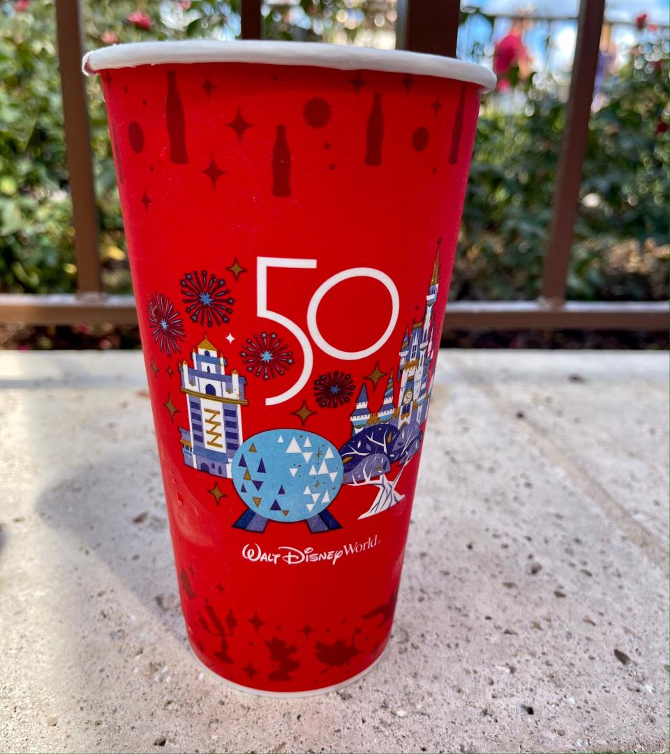 50th anniversary soft drink cup at disney world