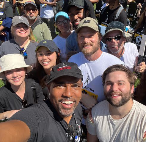 <p>Jake Borelli/Instagram</p> Adelaide Kane, Midori Francis, Jaicy Elliot, Ant Hill, Chris Carmack, Jason George and Jake Borelli.