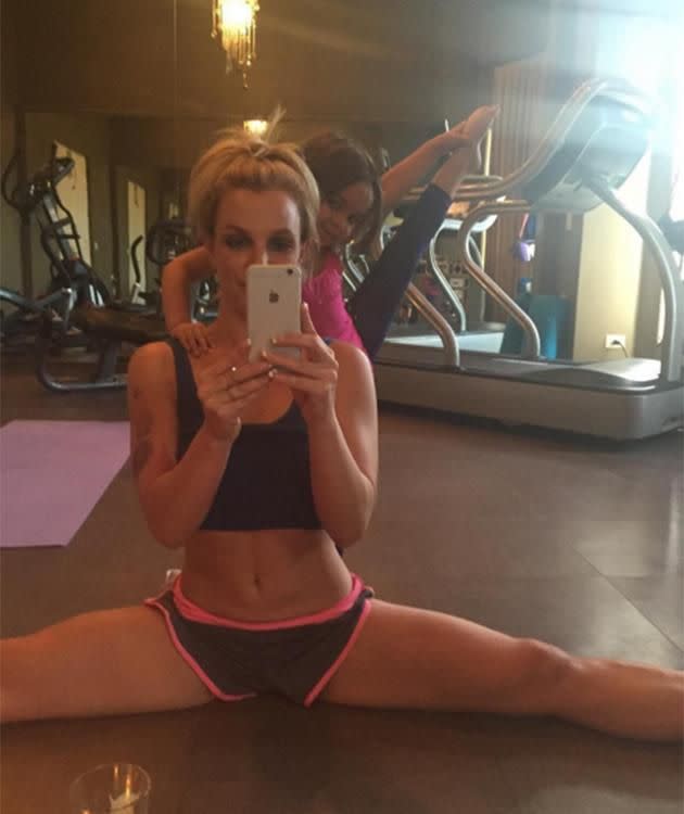 Britney Spears in the gym March 2016. Photo: Instagram